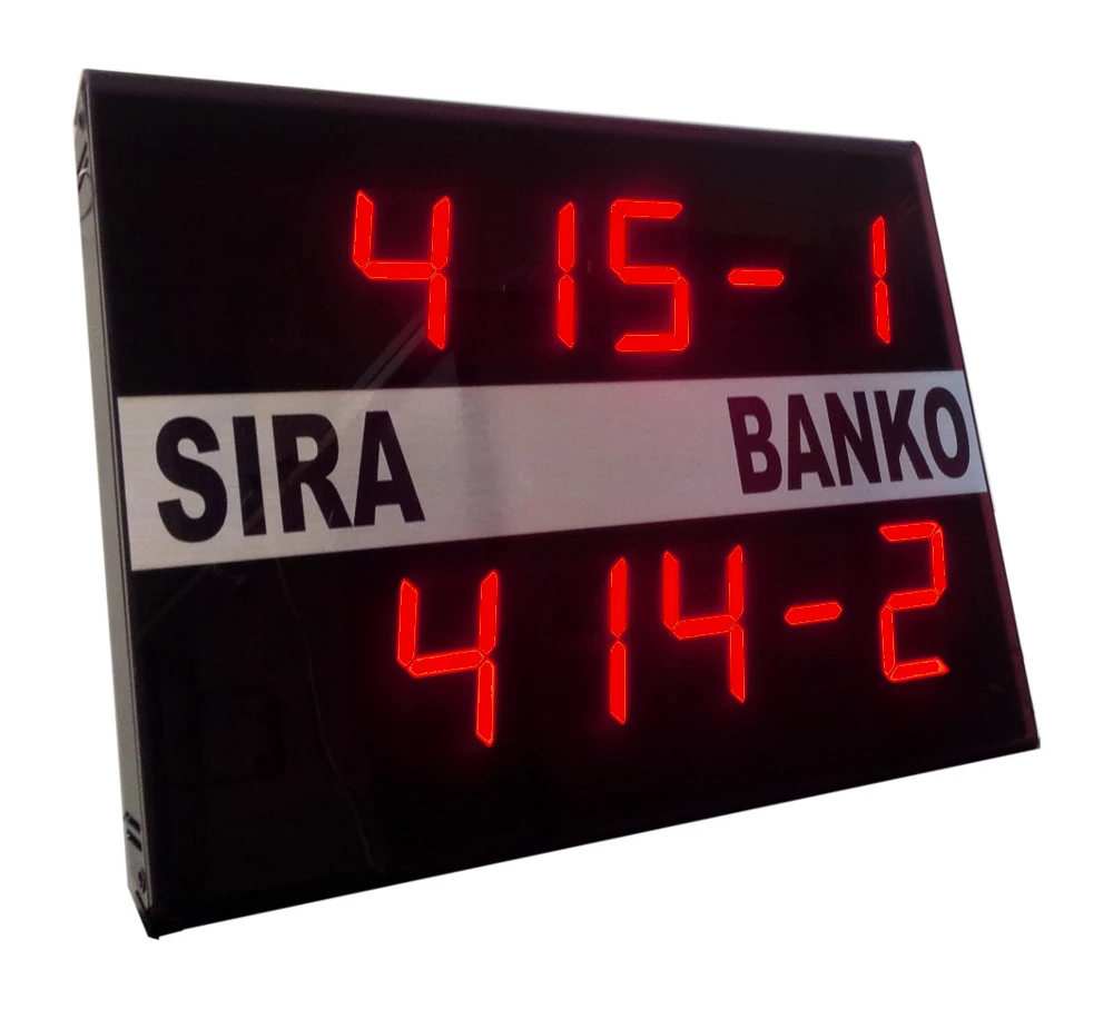 siramatik-7segment-anapanel-yan RS485 bağlantılı 7 segment banko ve sıra LED sıramatik ekranı